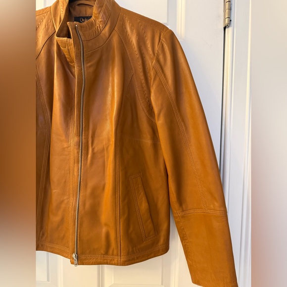 NWT Quince Leather Stand- Collar Jacket in Cognac - Picture 16 of 16